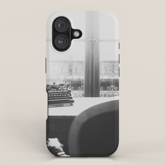 The Writer's Life - Black and White Paris Photography iPhone Case Gallery Image 1