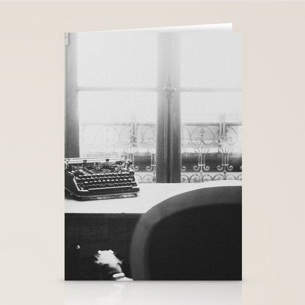 The Writer's Life - Black and White Paris Photography Stationery Card Gallery Image 1