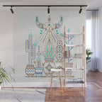 Santa Fe Garden - Turquoise & Brown Wall Mural Gallery Image 1