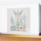 Santa Fe Garden - Turquoise & Brown Wall Mural Gallery Image 2