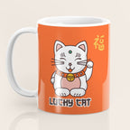 Lucky Cat Illustration Coffee Mug Gallery Image 3