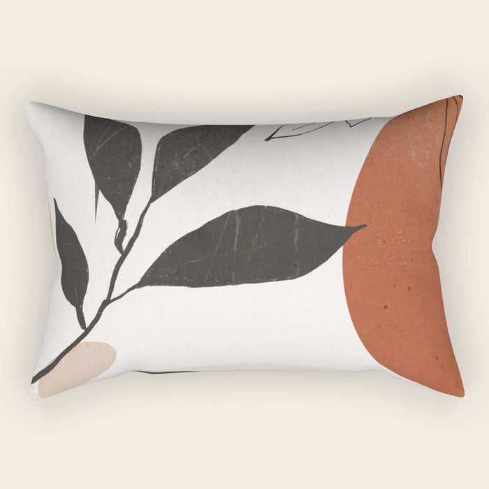 Abstract Shapes and Leaves 2 Rectangular Pillow Gallery Image 2