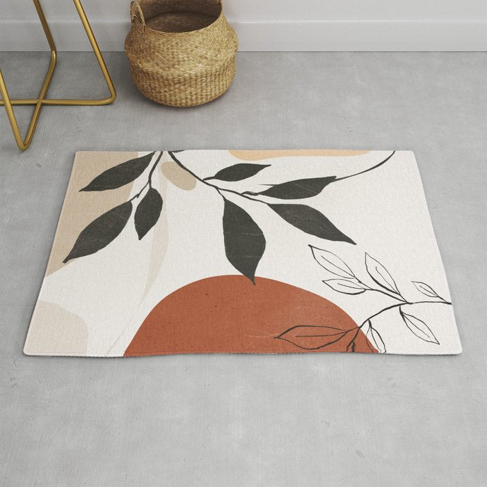 Abstract Shapes and Leaves 2 Rug Gallery Image 1
