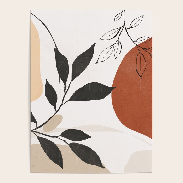 Abstract Shapes and Leaves 2 Poster Gallery Image 4