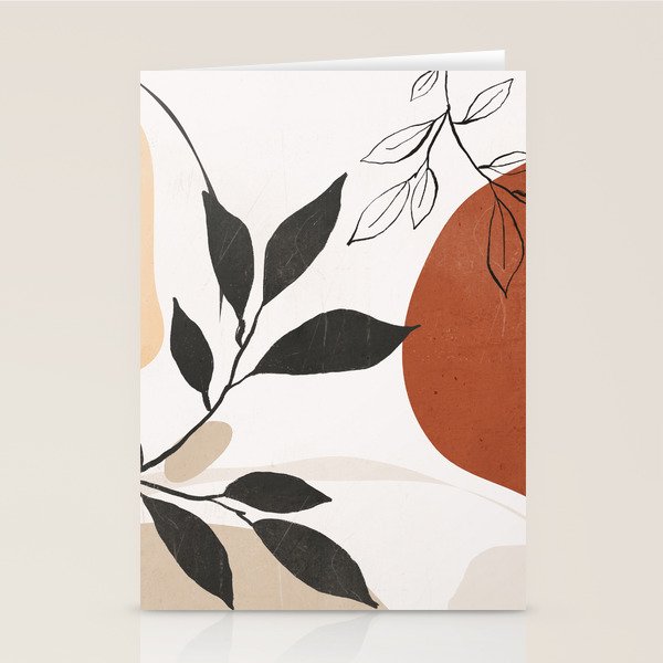 Abstract Shapes and Leaves 2 Stationery Card Gallery Image 1