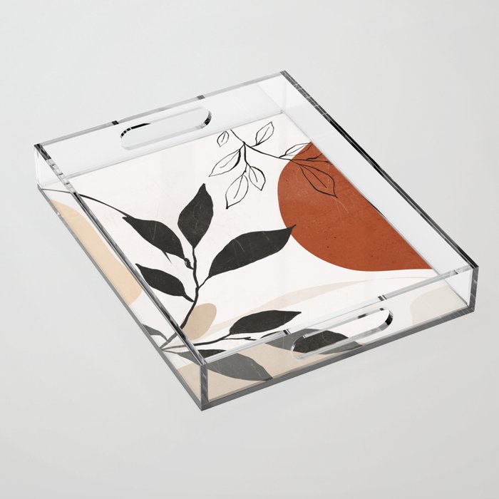 Abstract Shapes and Leaves 2 Acrylic Tray Gallery Image 1