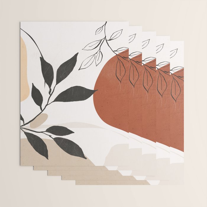 Abstract Shapes and Leaves 2 Wrapping Paper Gallery Image 3