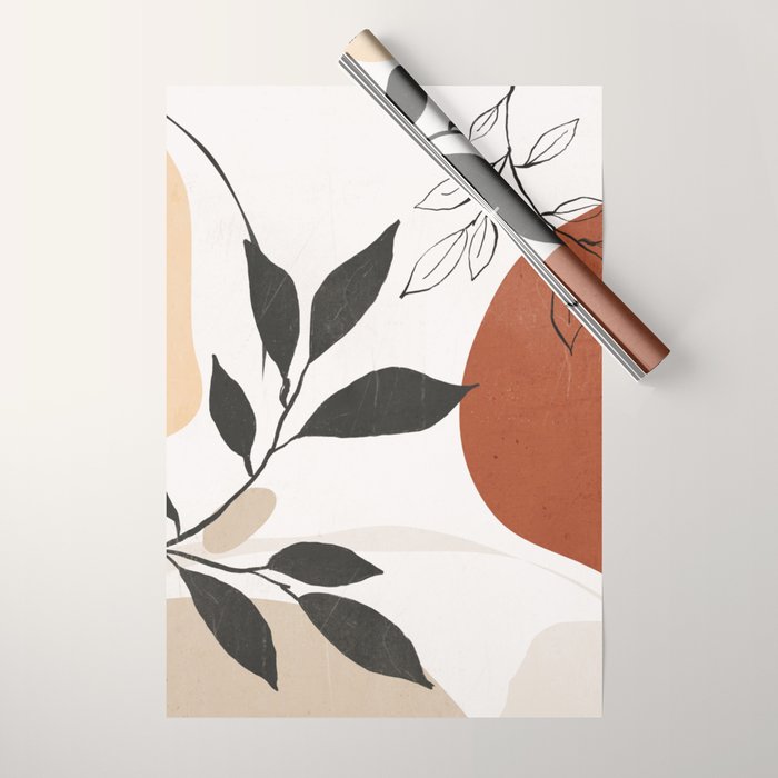 Abstract Shapes and Leaves 2 Wrapping Paper Gallery Image 1