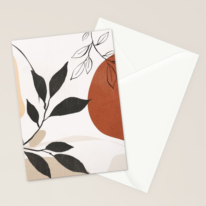 Abstract Shapes and Leaves 2 Stationery Card Gallery Image 2