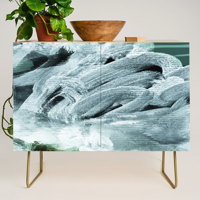 grey green brushstrokes 2 Credenza Gallery Image 1