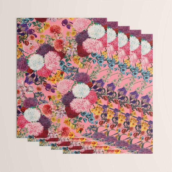 Floral Pink Pattern Wrapping Paper Gallery Image 3