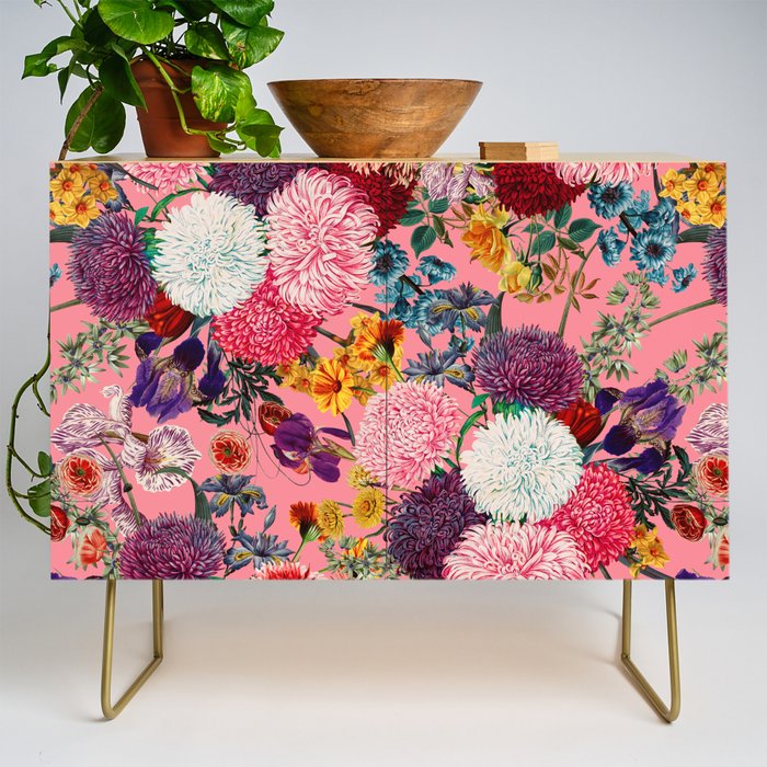 Floral Pink Pattern Credenza Gallery Image 1