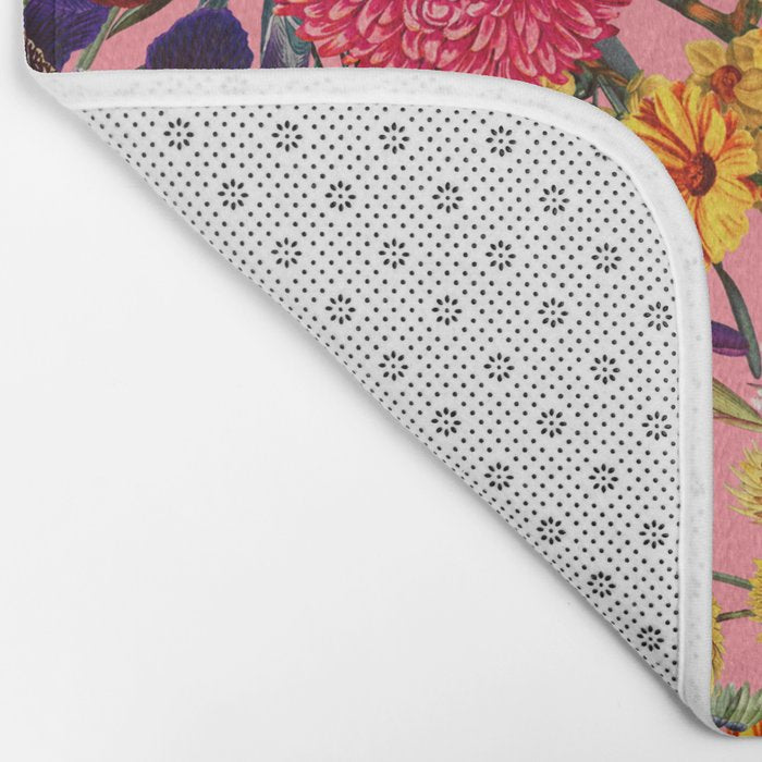 Floral Pink Pattern Bath Mat Gallery Image 2