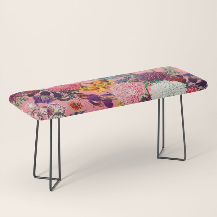 Floral Pink Pattern Bench Gallery Image 1