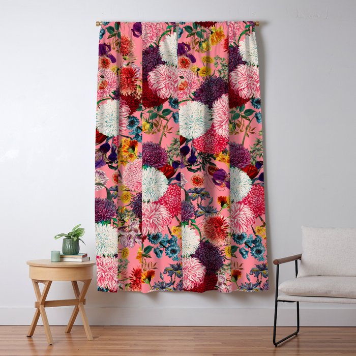 Floral Pink Pattern Window Curtain Gallery Image 5