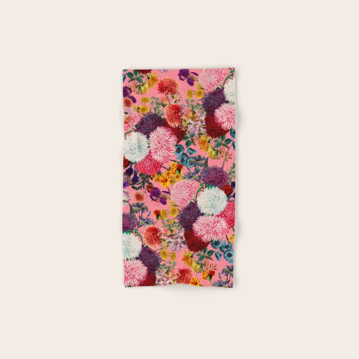 Floral Pink Pattern Bath Towel Gallery Image 1