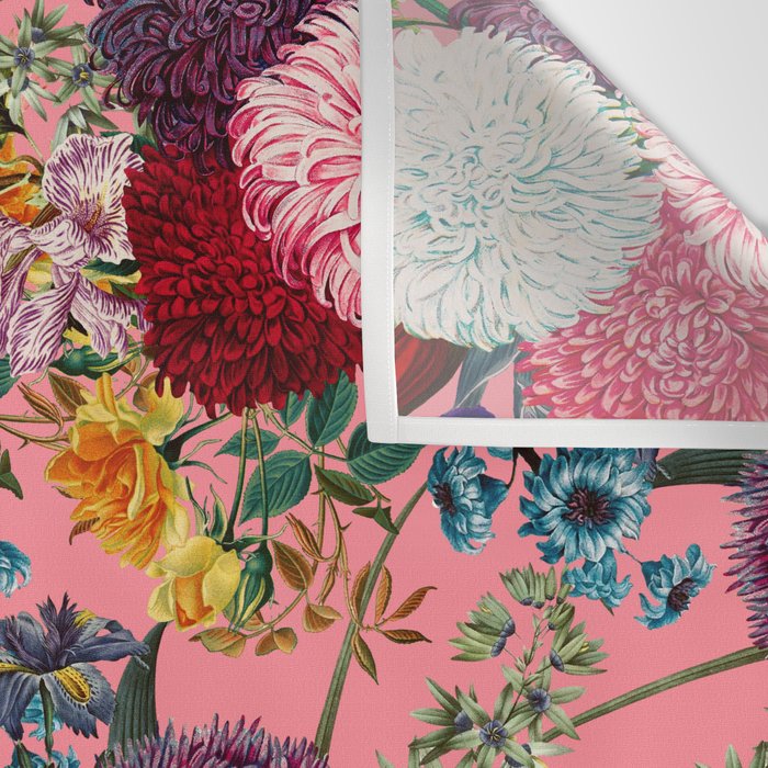 Floral Pink Pattern Wall Tapestry Gallery Image 3