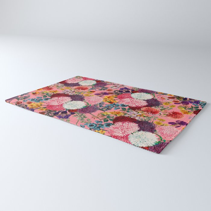 Floral Pink Pattern Rug Gallery Image 3