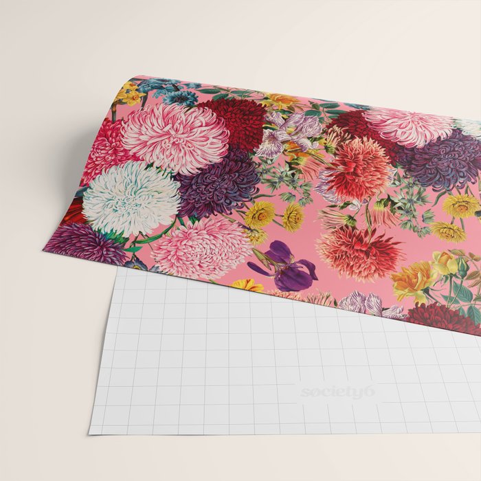 Floral Pink Pattern Wrapping Paper Gallery Image 2