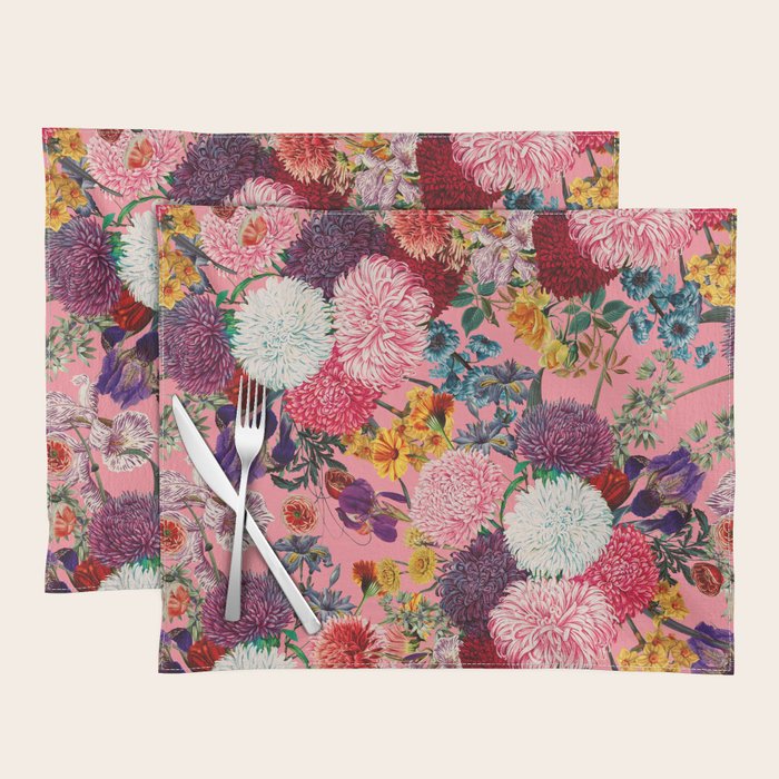 Floral Pink Pattern Placemat Gallery Image 1