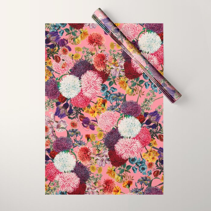 Floral Pink Pattern Wrapping Paper Gallery Image 1