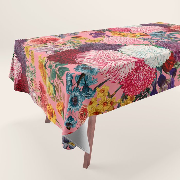 Floral Pink Pattern Tablecloth Gallery Image 1