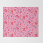 Cowgirl Christmas - pink and red Throw Blanket Gallery Image 2