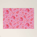 Cowgirl Christmas - pink and red Welcome Mat Gallery Image 1
