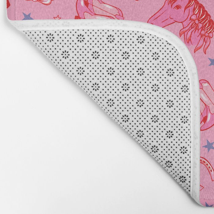 Cowgirl Christmas - pink and red Bath Mat Gallery Image 2