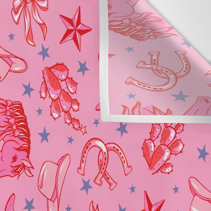 Cowgirl Christmas - pink and red Wall Tapestry Gallery Image 3