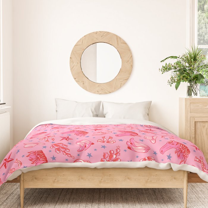 Cowgirl Christmas - pink and red Duvet Cover Gallery Image 3