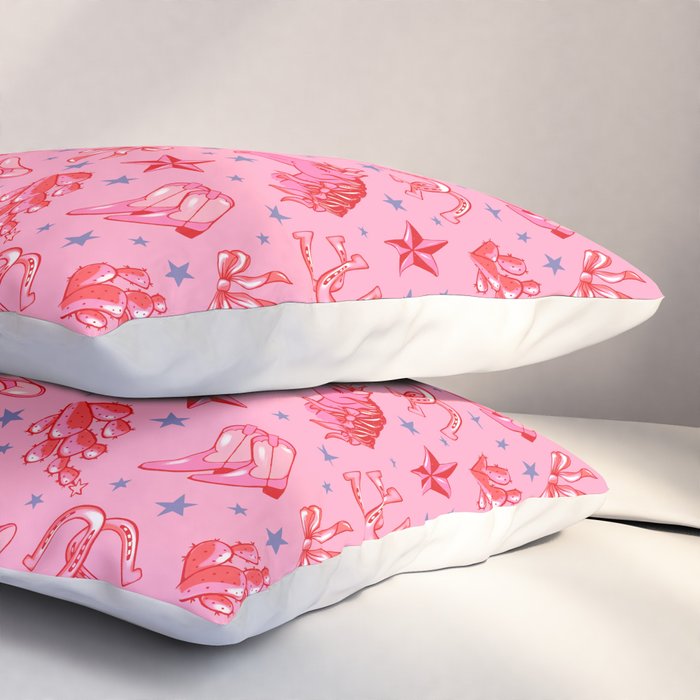 Cowgirl Christmas - pink and red Pillow Sham Gallery Image 3