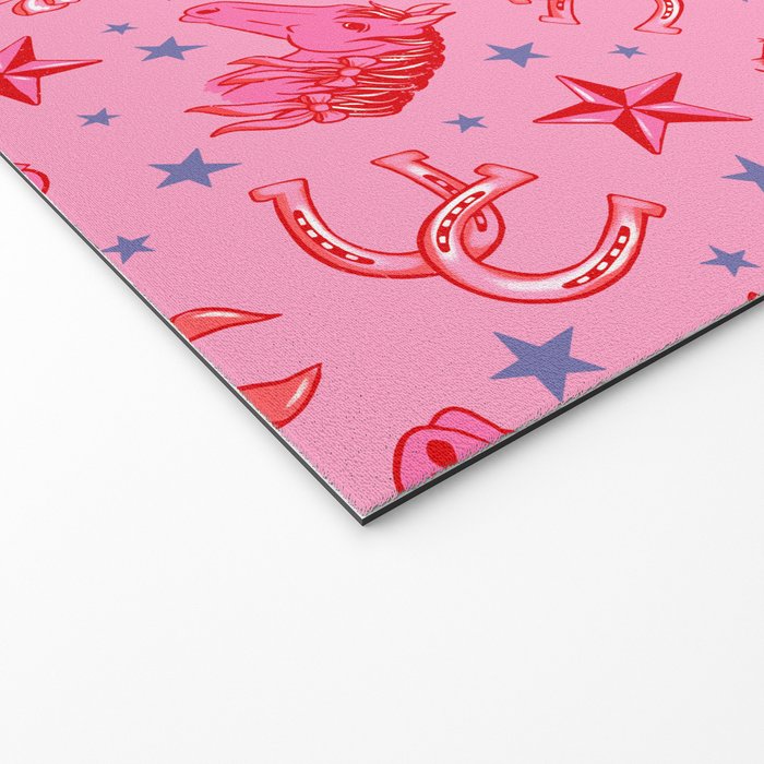 Cowgirl Christmas - pink and red Welcome Mat Gallery Image 2