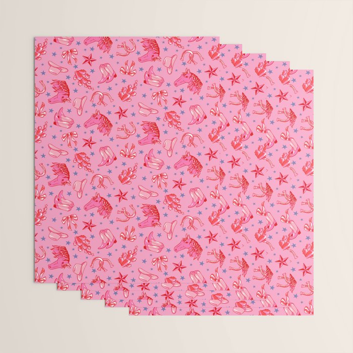 Cowgirl Christmas - pink and red Wrapping Paper Gallery Image 3