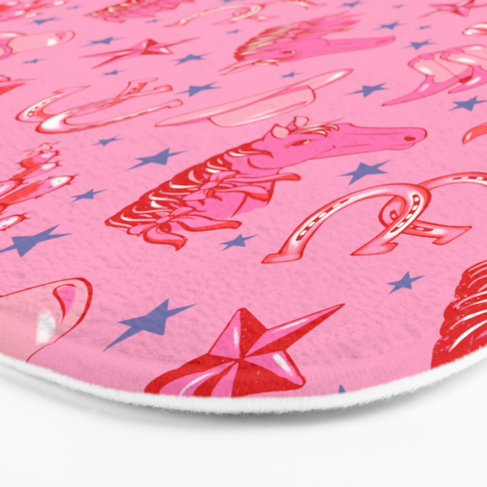 Cowgirl Christmas - pink and red Bath Mat Gallery Image 3
