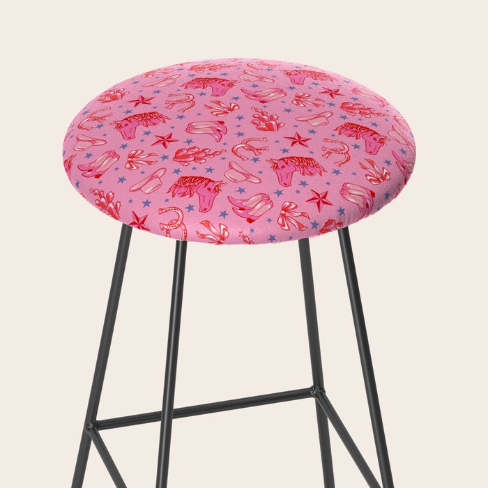 Cowgirl Christmas - pink and red Stool Gallery Image 2