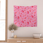 Cowgirl Christmas - pink and red Wall Tapestry Gallery Image 2
