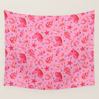 Cowgirl Christmas - pink and red Wall Tapestry Gallery Image 4