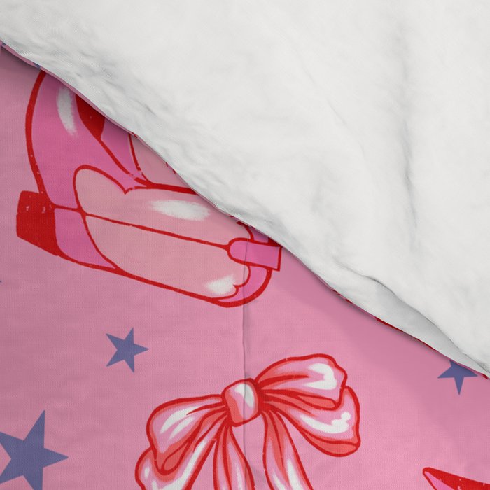 Cowgirl Christmas - pink and red Comforter Gallery Image 4