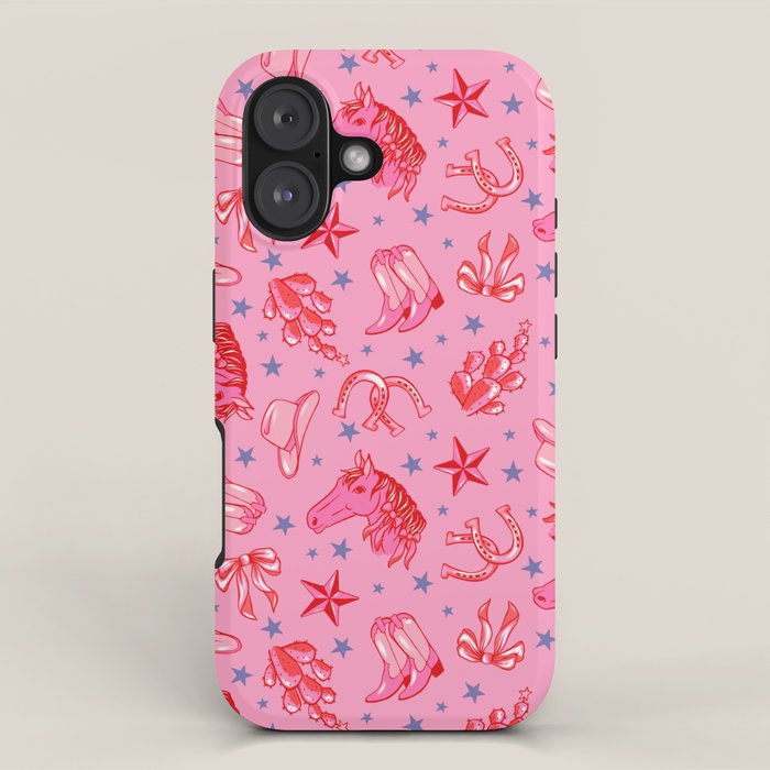 Cowgirl Christmas - pink and red iPhone Case Gallery Image 1