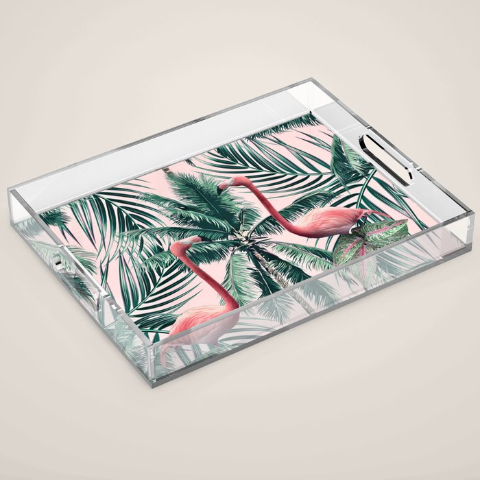Flamingo tropics Acrylic Tray Gallery Image 1
