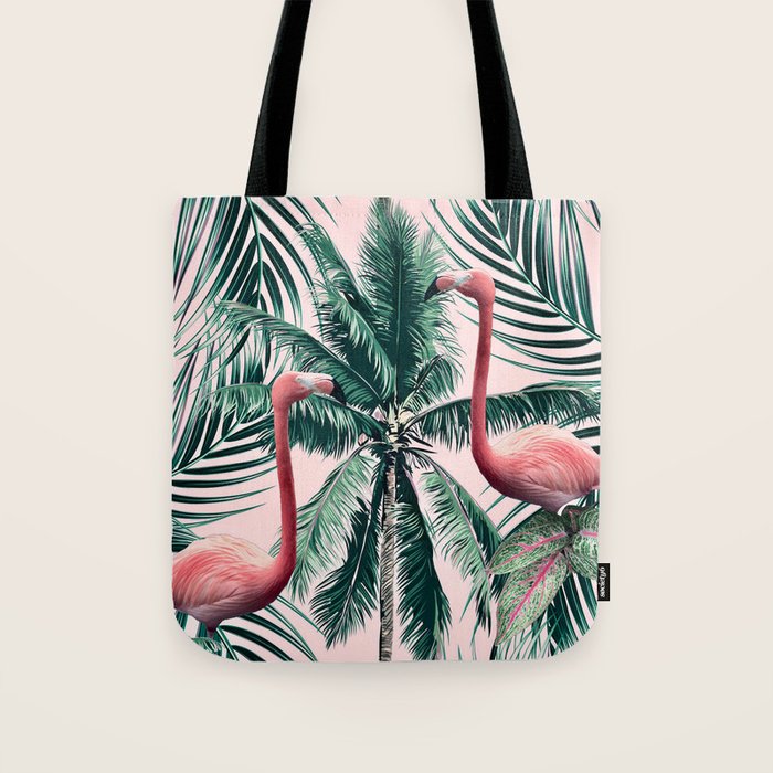 Flamingo tropics Tote Bag Gallery Image 1