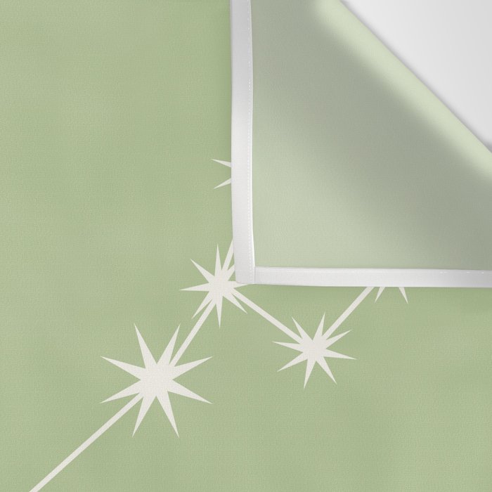 Pisces Zodiac Star Constellation Line Art Soft Green Wall Tapestry Gallery Image 3