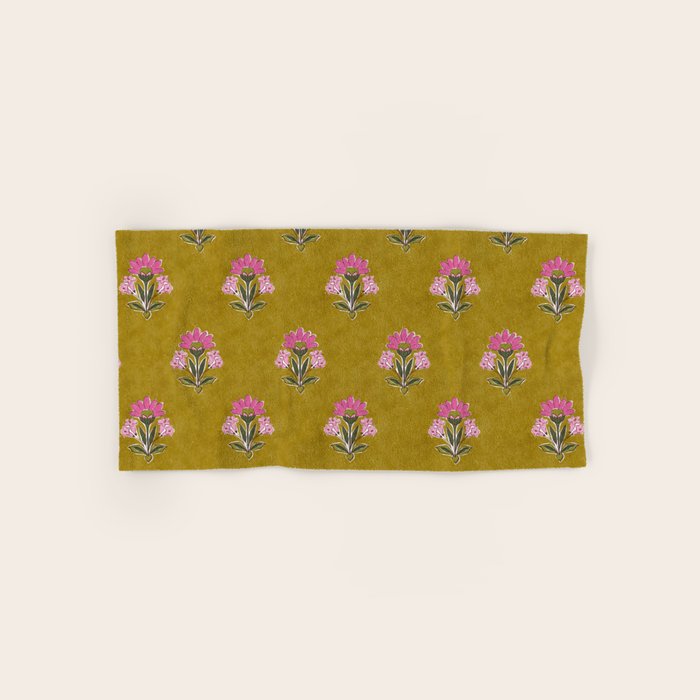 Block pink floral  Bath Towel Gallery Image 1