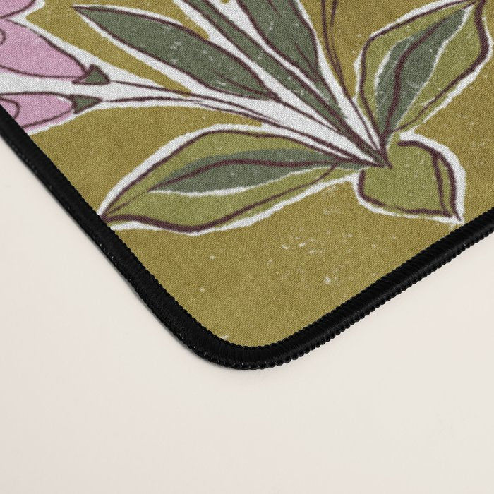 Block pink floral  Desk Mat Gallery Image 4