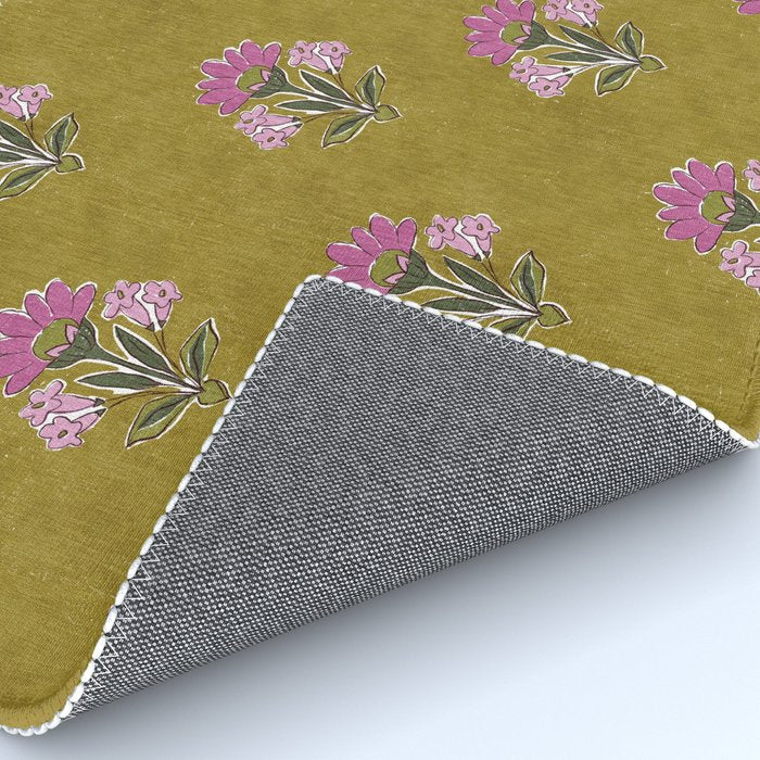 Block pink floral  Rug Gallery Image 4
