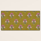 Block pink floral  Desk Mat Gallery Image 3