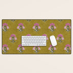 Block pink floral  Desk Mat Gallery Image 1