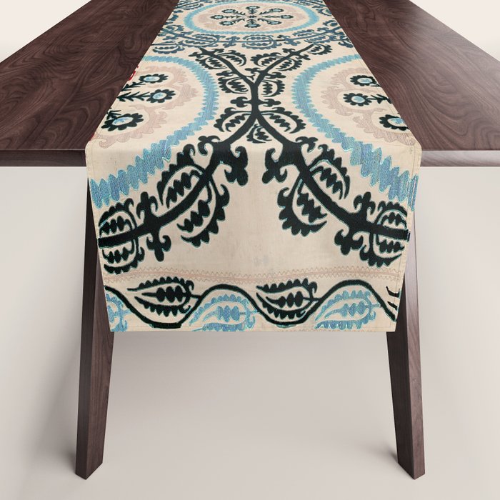 Ferghana Suzani  Northeast Uzbekistan Embroidery Print Table Runner Gallery Image 1