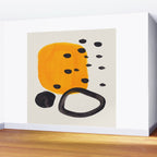Unique Abstract Unique Mid century Modern Yellow Mustard Black Ring Dots Wall Mural Gallery Image 2